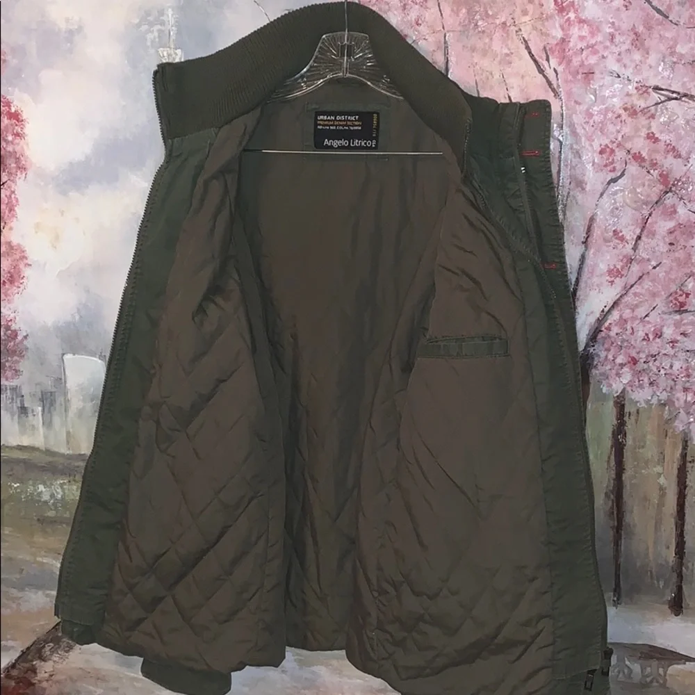 Urban District Angelo Litrico Double zip army coat sz M EUC